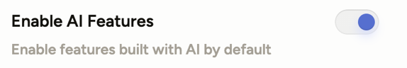 Screenshot of enable AI